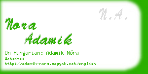 nora adamik business card