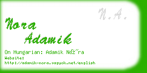 nora adamik business card